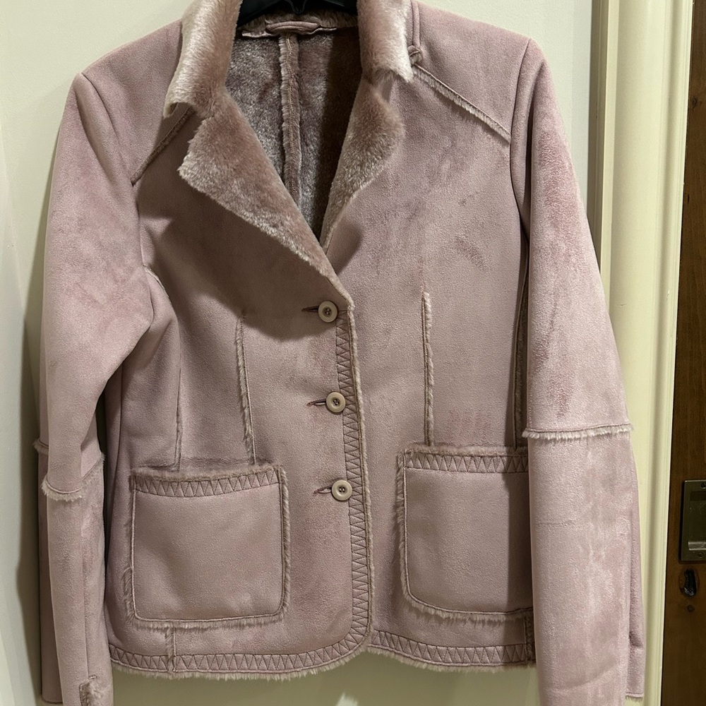 Women's Light Lavender Faux Shearling Jacket